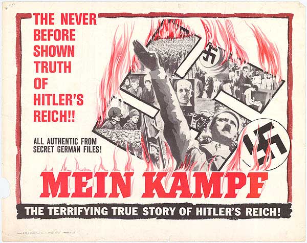 Cover of Mein Kampf displaying historical significance with minor edge damage.