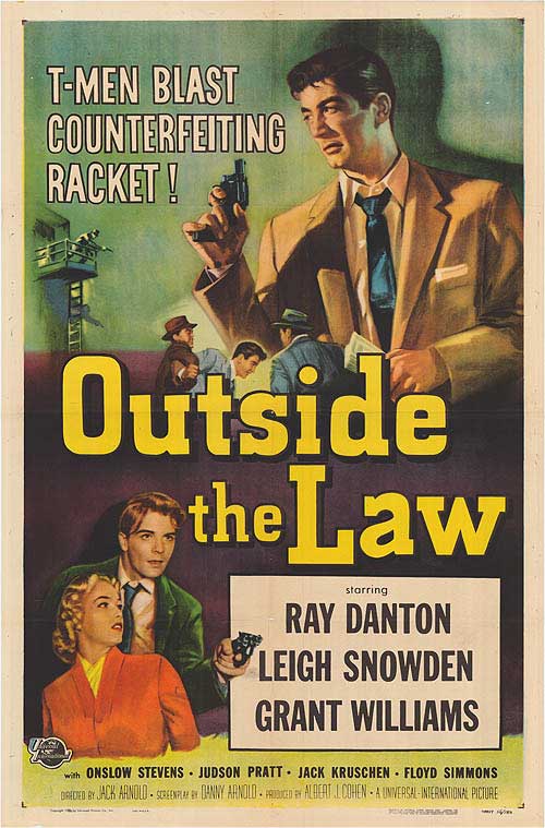 Cover of 'Outside The Law' thriller novel with dark, mysterious artwork