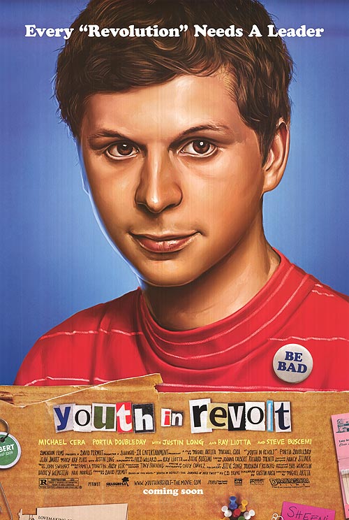 Youth in Revolt movie poster featuring the main character in a comedic pose.