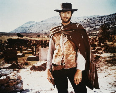 Fistful of Dollars poster featuring Clint Eastwood in Western film setting