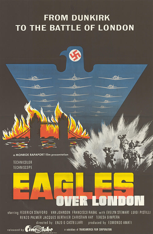 Majestic eagle soaring over the iconic London skyline, ideal for home decor.