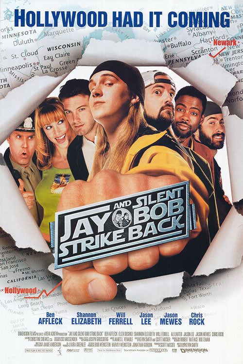 Jay and Silent Bob Strike Back DVD cover featuring Jay and Silent Bob in a comedic pose.
