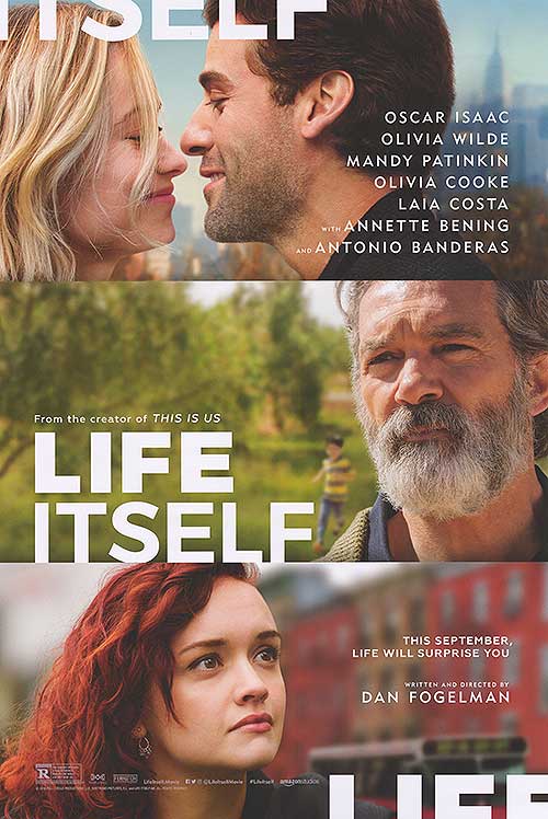 Life Itself movie cover featuring the main characters embracing in a dramatic scene.