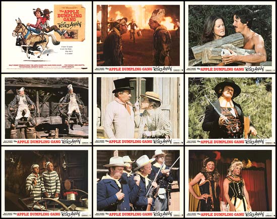 Close-up of vintage Disney memorabilia collectibles from Apple Dumpling Gang Rides Again set