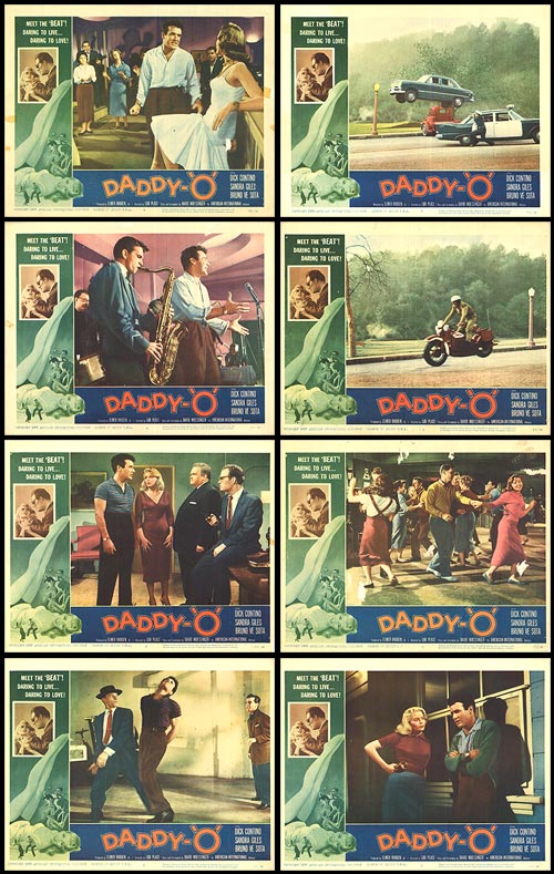 Daddy-O collectible card set showcasing 8 colorful trading cards in a display.