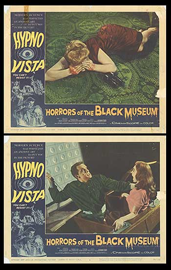Front view of the Horrors of the Black Museum collectible set showcasing its eerie details.