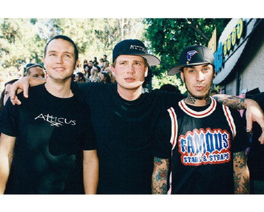Front view of a Blink-182 shirt showcasing vibrant graphics.
