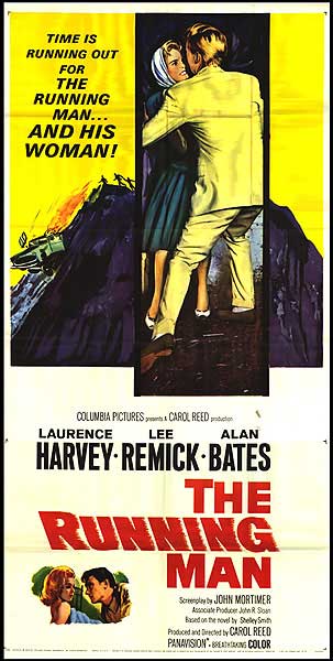 Vintage 1963 Running Man poster displayed in a home theater, emphasizing its historical significance and artistic appeal.