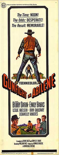 Western showdown scene from Gunfight in Abilene featuring cowboys in a dusty street