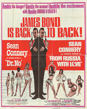 Close-up of edge detail on 1965 movie poster from Dr. No, highlighting wear and vintage authenticity.