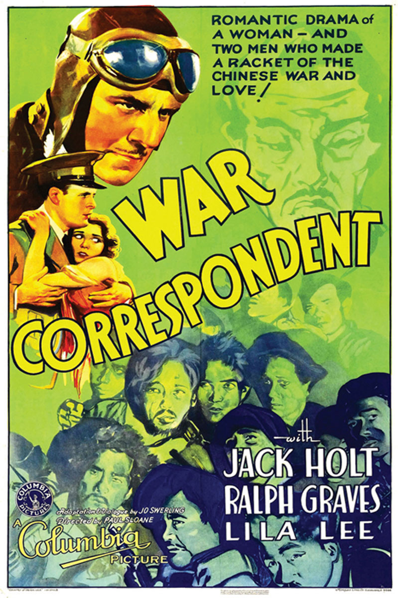 Close-up of War Correspondent giclee print on canvas showcasing vivid detail