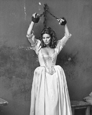Close-up of the Three Musketeers Raquel Welch wig showing natural fibers