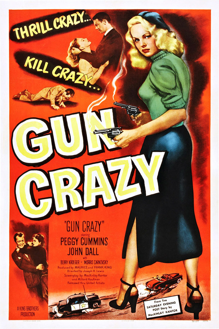 Close-up of the Gun Crazy giclee art print highlighting its vibrant colors and details.