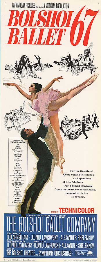 Audience enjoying Bolshoi Ballet 67 performance with ballet shoes on stage.
