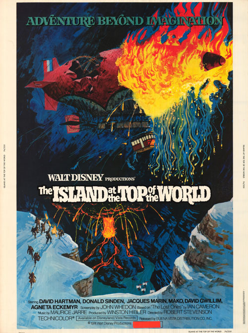 Close-up of the Island at the Top of the World vinyl sticker showing detailed design