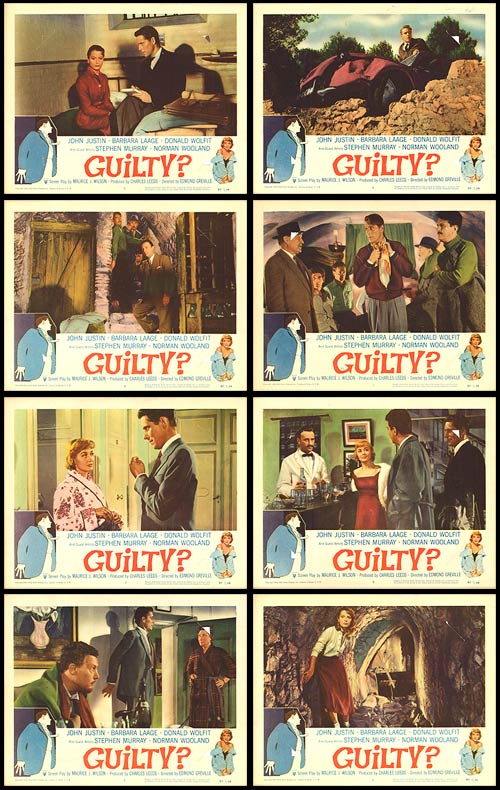 Guilty? card game set featuring 8 unique cards for exciting gameplay.