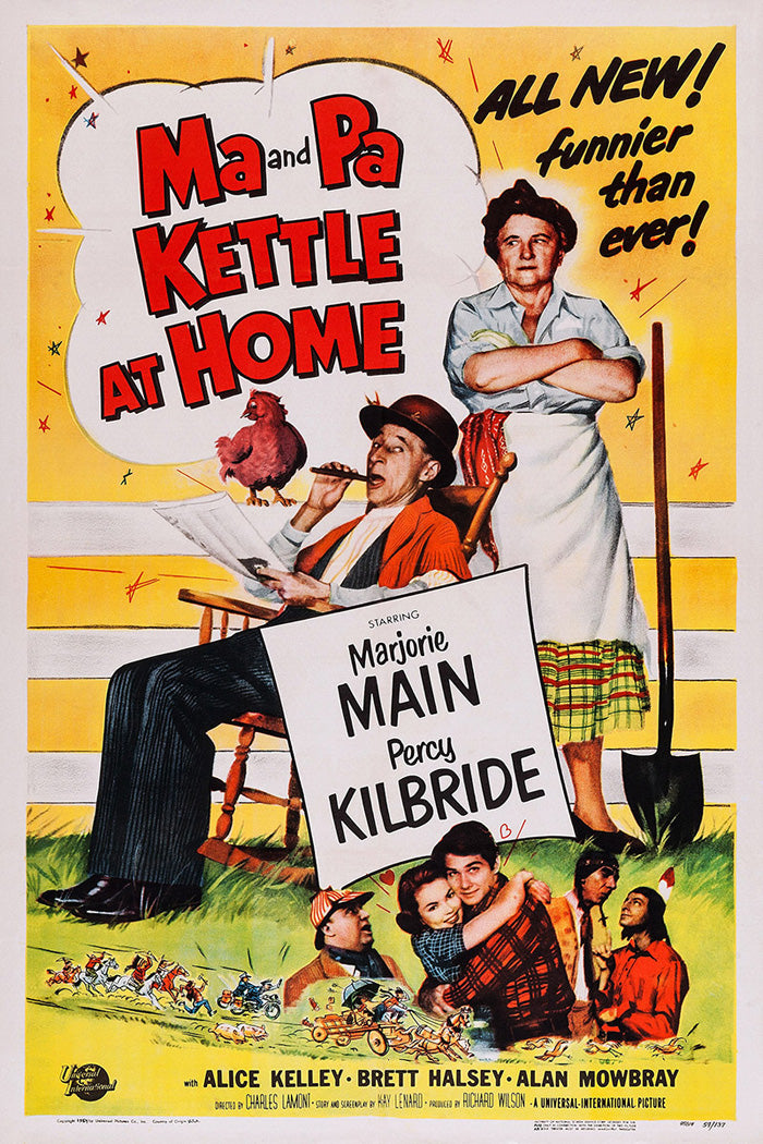 Giclee print of Ma and Pa Kettle in a cozy living room setting.