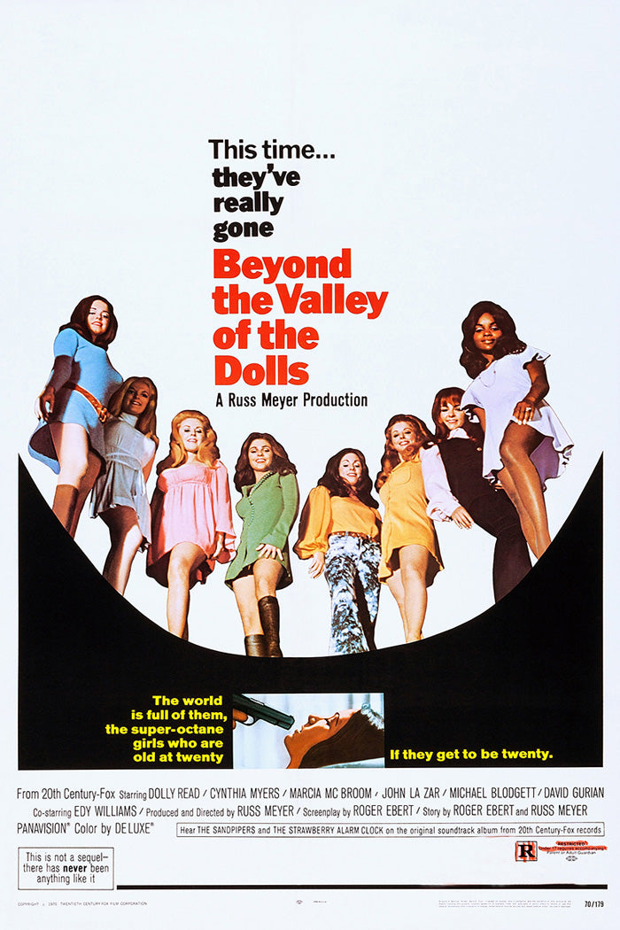 Close-up of 'Beyond The Valley Of The Dolls' giclee art print on canvas wall
