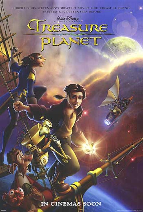 Treasure Planet movie poster showcasing space adventure and characters