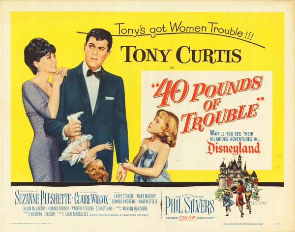 Tony Curtis in 40 Pounds of Trouble, showcasing his comedic charm.