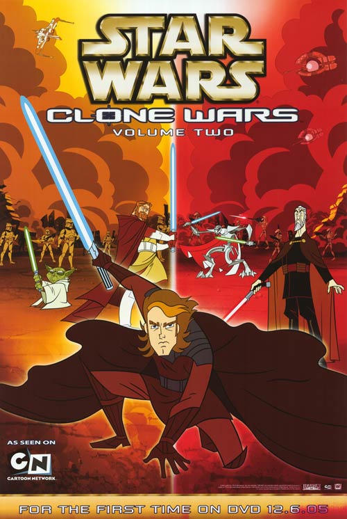 Front cover of Star Wars: The Clone Wars - Volume Two DVD showcasing main characters.