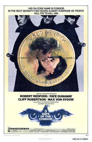 Cover art of Three Days of the Condor DVD showcasing its thrilling essence.