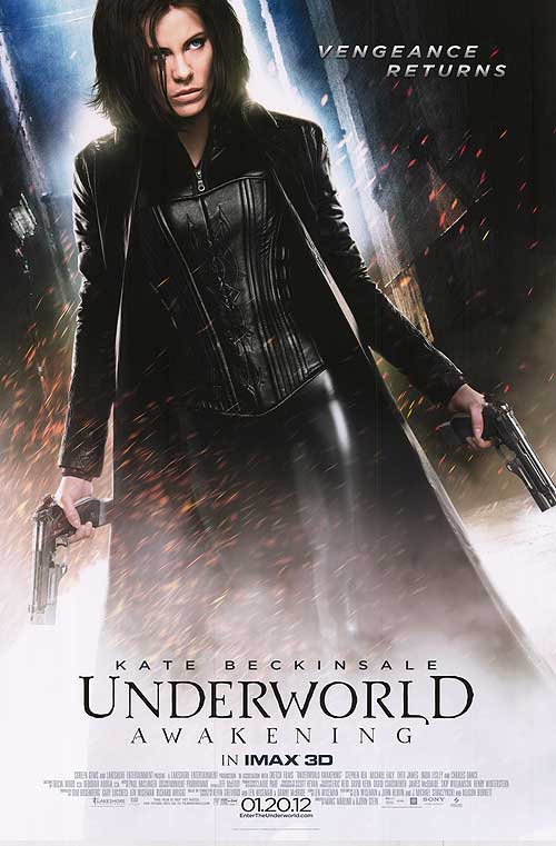 Underworld Awakening DVD cover featuring Selene in action