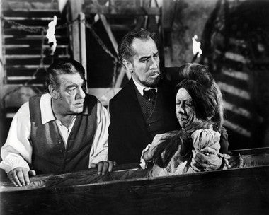 Close-up of a haunted palace horror movie poster featuring Vincent Price