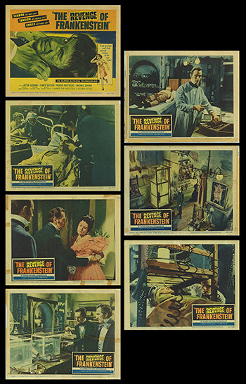 Revenge of Frankenstein collectible set featuring classic horror toys and memorabilia