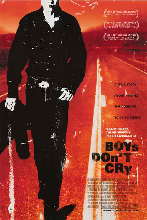 Close-up of Boys Don't Cry graphic T-shirt with bold print