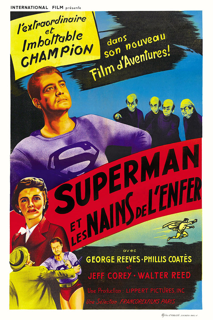 Close-up view of the Superman and the Mole Men giclee print highlighting its vibrant colors and fine details.