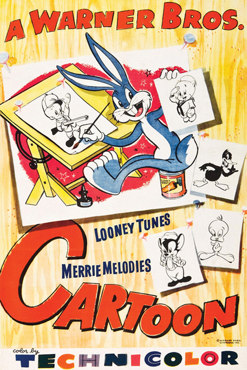 Vibrant Looney Tunes giclee print showcasing Bugs Bunny in a playful pose.