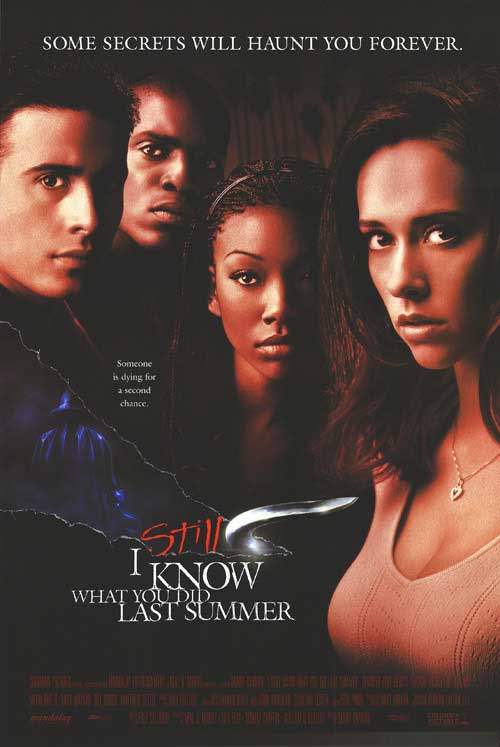 Stylish scary movie t-shirt featuring I Still Know What You Did Last Summer artwork.