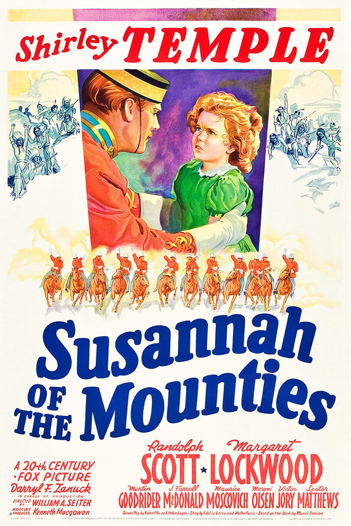 Close-up of Susannah of the Mounties giclee art print with vibrant colors and fine details