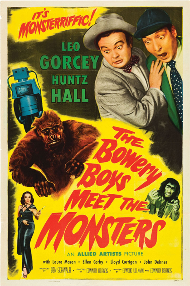 Close-up of Bowery Boys Encounter the Monsters art print showcasing vibrant colors and details.