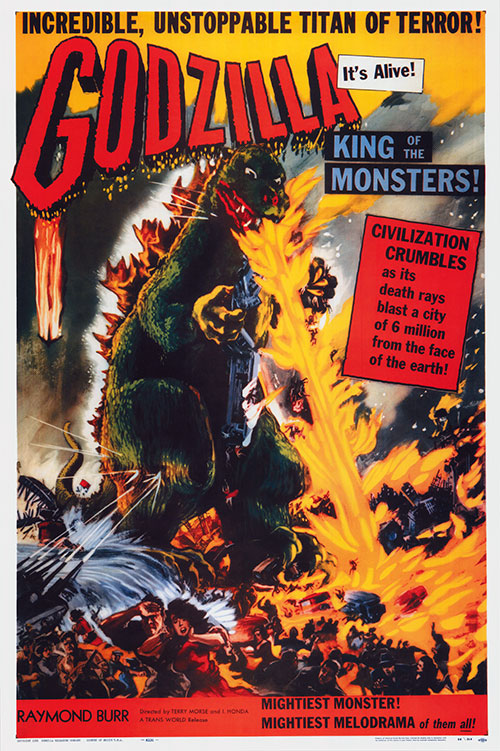 Godzilla King of the Monsters DVD cover featuring the iconic monster in a fierce stance