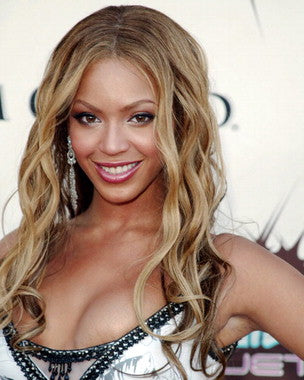 Beyonce merchandise display with albums and apparel