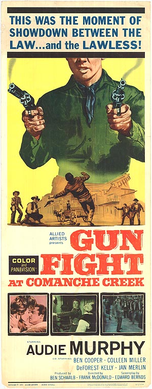 Front cover of Gunfight At Comanche Creek DVD showing Audie Murphy in classic western gear