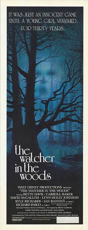 Watcher in the Woods DVD cover featuring Bette Davis in a haunting scene.