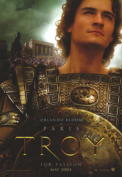 Troy perfume bottle with Orlando Bloom branding, close-up shot