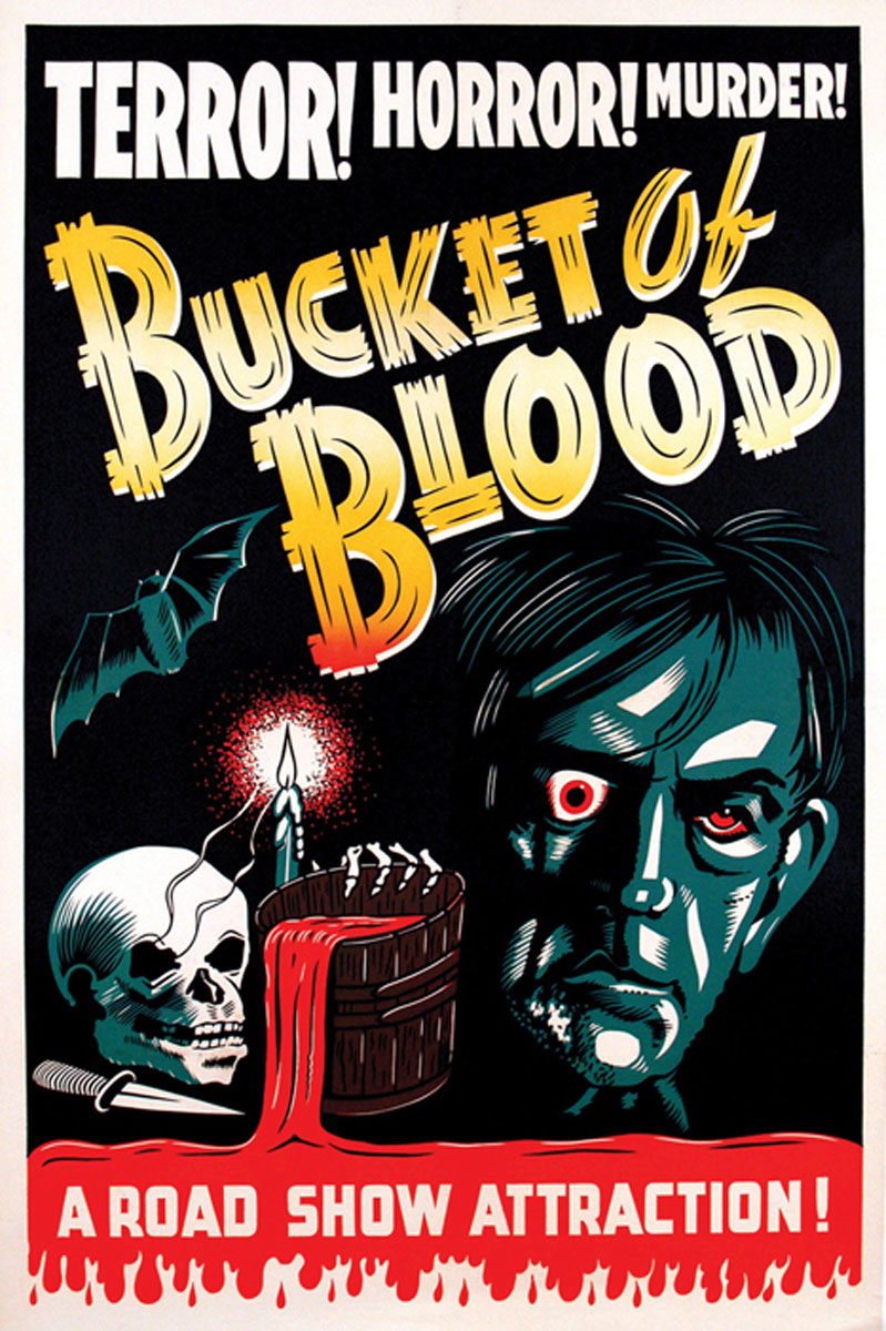 Close-up of blood art giclee print with vivid colors and textured details