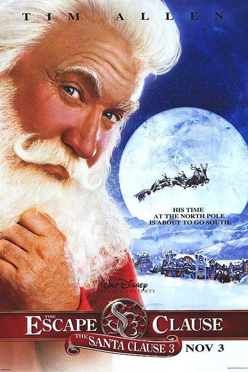 Front cover of Santa Clause 3 DVD showing Santa and holiday characters, ideal for Christmas movie lovers.