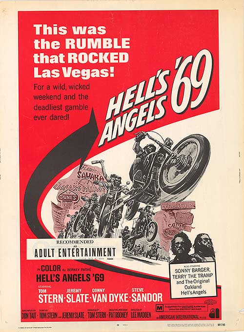 Front view of Hell’s Angels ’69 movie with original cover showing vintage artwork and censor sticker