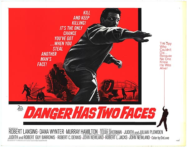 Cover image of Danger Has Two Faces showing a mysterious figure in shadows