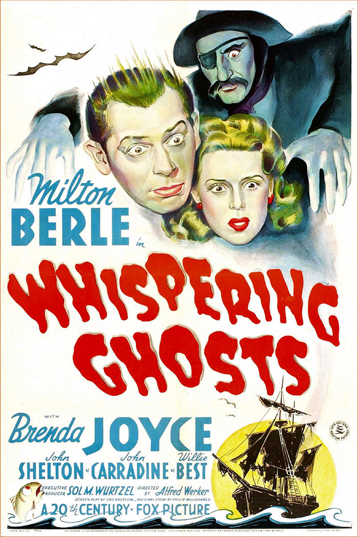 Close-up of the Whispering Ghosts giclee print showing vibrant ink details