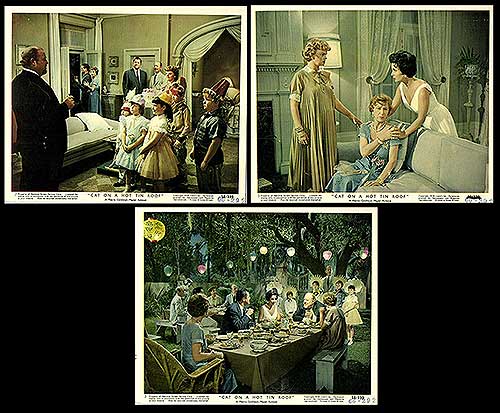 Vintage cat on a hot tin roof wall art set hanging above sofa