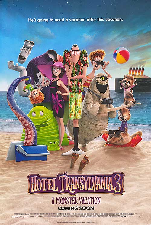 Hotel Transylvania 3 DVD cover featuring monsters on a summer cruise