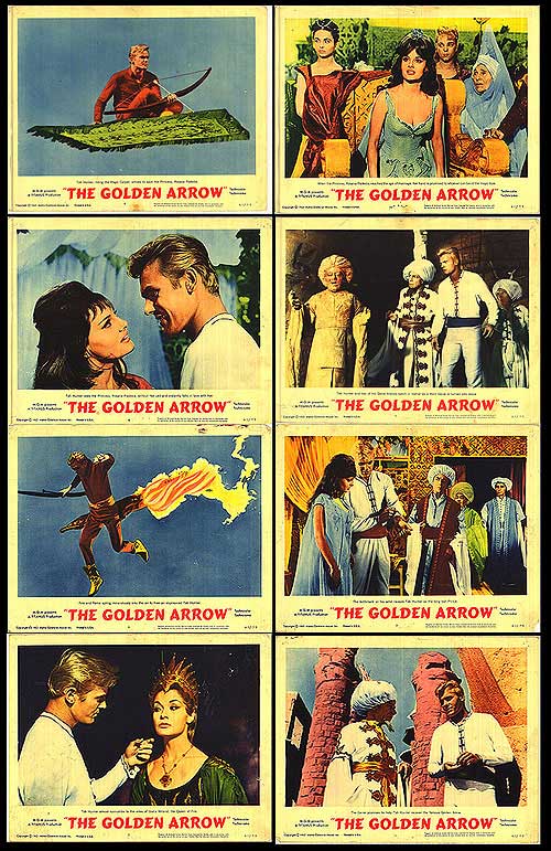 Golden Arrow wall art set displayed above a vintage leather sofa
