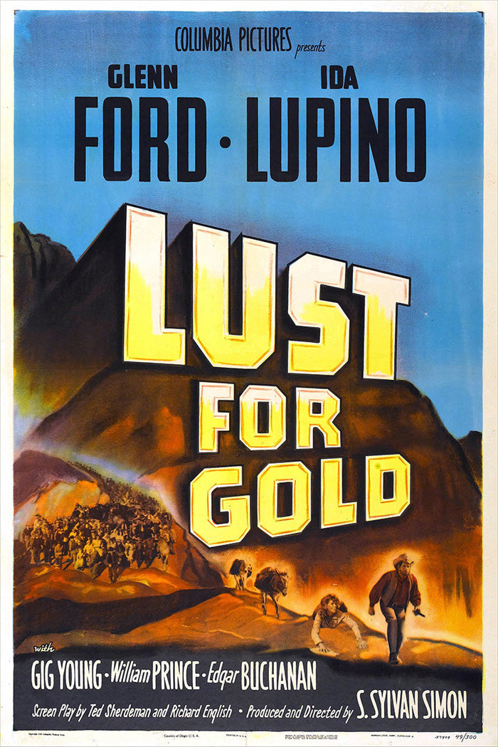 Close-up of 'Lust For Gold' giclee art print with rich gold tones, perfect for living room decoration