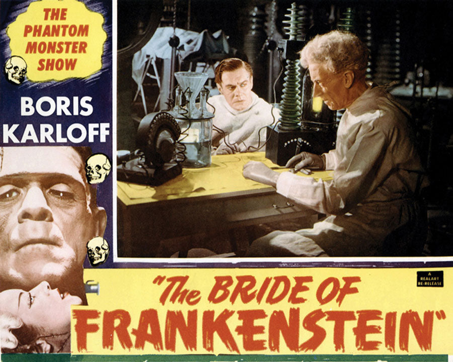 Close-up of Bride Of Frankenstein giclee print with vibrant colors and detailed artwork
